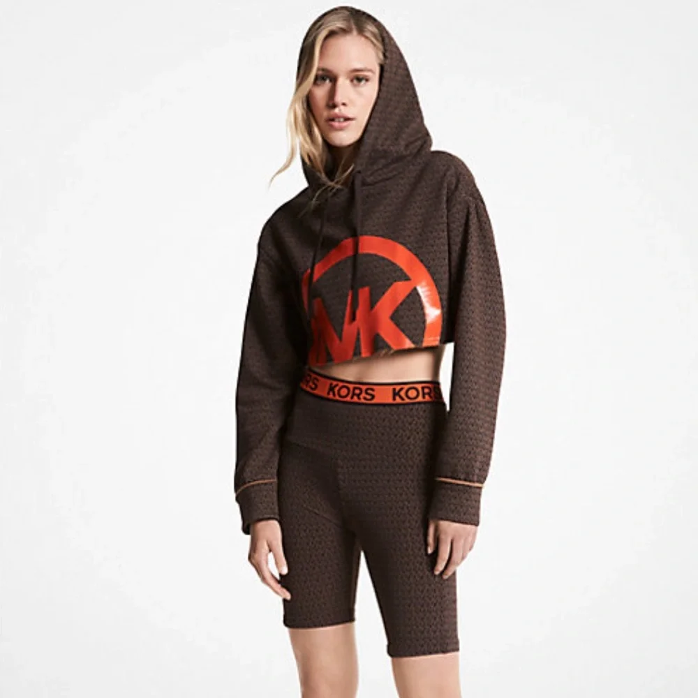 Michael Kors Mini Cropped Logo Hoodie - Picture 2 of 7